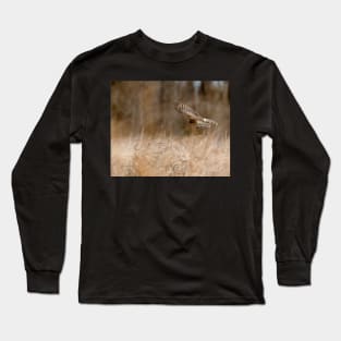 A Northern Harrier Hunting In A Field Long Sleeve T-Shirt